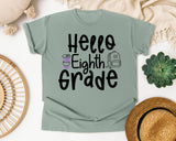 Hello Eighth Grade graphic tee in Bay