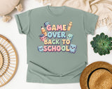 Game Over Back To School Kawaii graphic tee in Bay