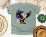 Bald Eagle With Flag graphic tee in Bay