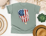 Dripping Flag Popsicle graphic tee in Bay