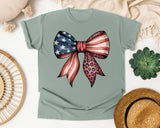 American Flag Bow graphic tee in Bay