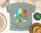 Queen Of The Classroom graphic tee in Bay