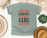 Daddy Is My Hero Pink 3 graphic tee in Bay