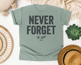 Never Forget Navy graphic tee in Bay