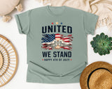 United We Stand Happy 4th Of July Grey 2 graphic tee in Bay