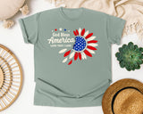 God Bless America Land That I Love Red graphic tee in Bay