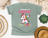 Im Ready To Crush 6th Grade Unicorn graphic tee in Bay