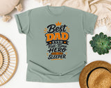 Best Dad Ever Full Time Hero Part Time Sleeper Grey graphic tee in Bay