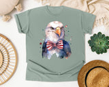 Eagle With Patriotic Bow Tie graphic tee in Bay