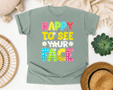 Happy To See Your Face graphic tee in Bay