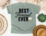 Best Principal Ever graphic tee in Bay
