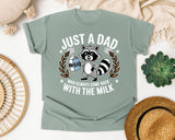 Just A Dad Who Always Came Back With The Milk Grey graphic tee in Bay