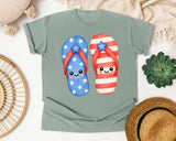 Patriotic Flip Flops graphic tee in Bay