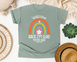 Welcome Back I'm Glad You're Here graphic tee in Bay