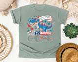 Land Of The Free Home Of The Brave graphic tee in Bay