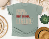 Father Husband Meat Smoker Legend Pink graphic tee in Bay