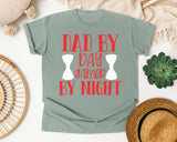 Dad By Day Gamer By Night White 2 graphic tee in Bay