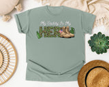 My Daddy Is My Hero Brown graphic tee in Bay