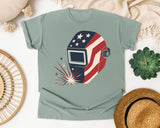 Patriotic Welding Helmet graphic tee in Bay