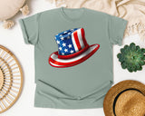 Uncle Sam Top Hat Red graphic tee in Bay