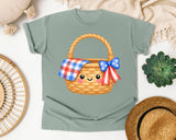 Patriotic Picnic Basket graphic tee in Bay