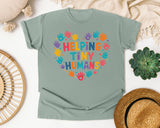 Helping Tiny Humans Handprint Heart graphic tee in Bay