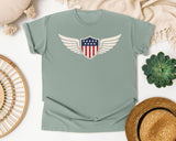 Patriotic Winged Shield graphic tee in Bay