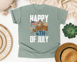 Happy 4th Of July White 2 graphic tee in Bay