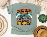 We Hooked The Best Dad graphic tee in Bay