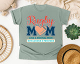 Rugby Mom Like A Normal Mom But Louder And Prouder graphic tee in Bay