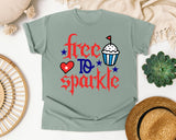 Free To Sparkle Red 2 graphic tee in Bay