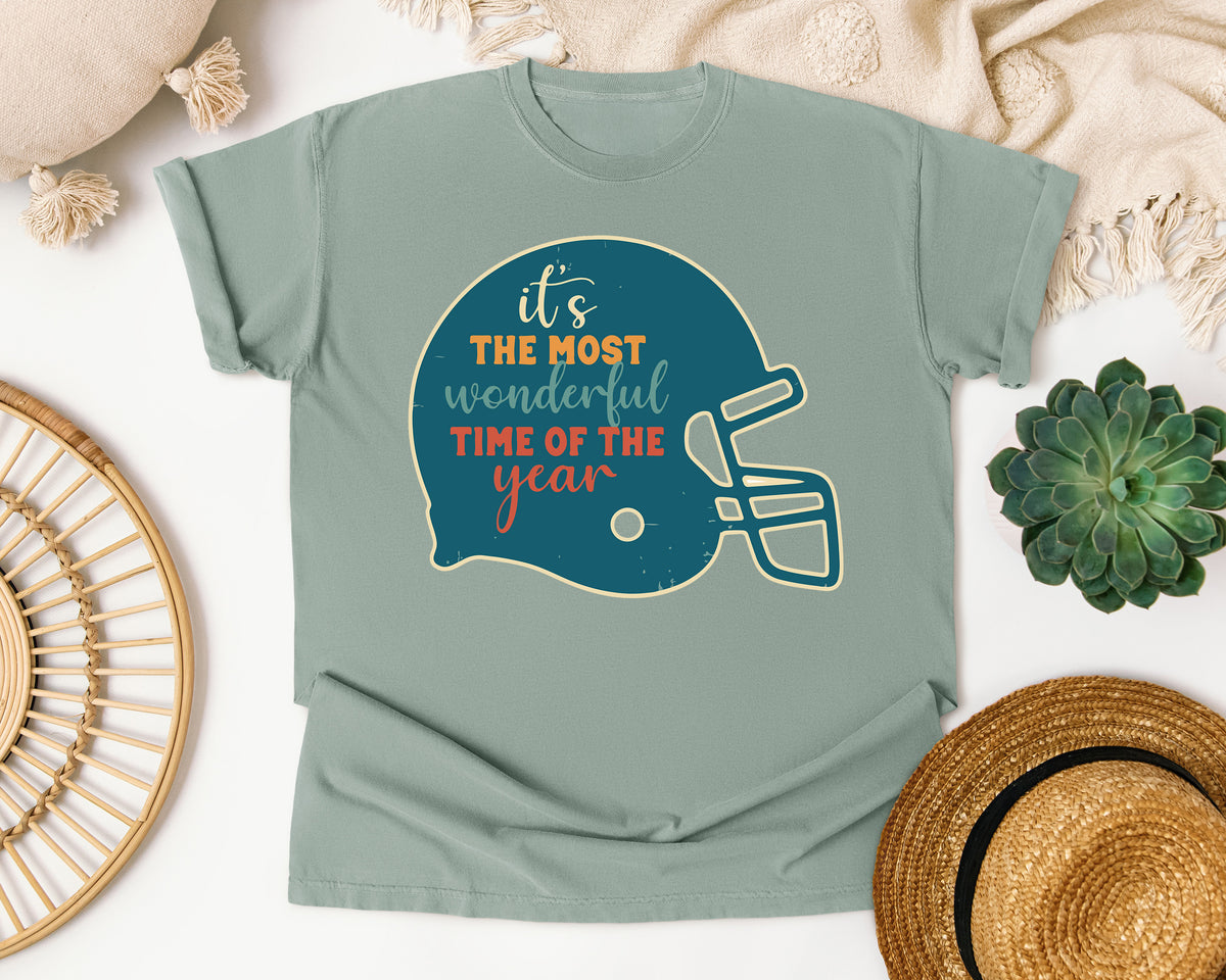 Its The Most Wonderful Time Of The Year Helmet graphic tee in Bay