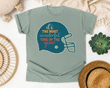 Its The Most Wonderful Time Of The Year Helmet graphic tee in Bay