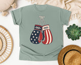 Patriotic Dad Boxing Gloves graphic tee in Bay