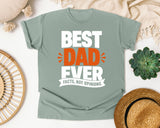 Best Dad Ever Facts Not Opinions White graphic tee in Bay