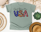 God Bless The USA Grey graphic tee in Bay
