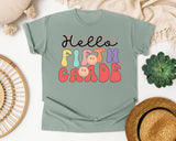 Hello Fifth Grade graphic tee in Bay