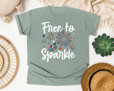 Free To Sparkle White graphic tee in Bay