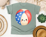 Patriotic Beach Ball graphic tee in Bay