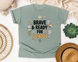 Brave And Ready For School graphic tee in Bay
