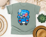 Patriotic Blue Truck graphic tee in Bay