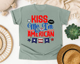 Kiss Me I'm American graphic tee in Bay