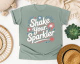 Shake Your Sparkler White 2 graphic tee in Bay
