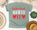 Fatherhood Nailed It White 2 graphic tee in Bay