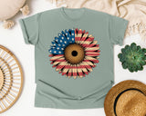 American Flag Sunflower graphic tee in Bay