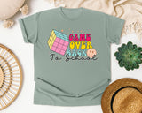 Game Over Back To School graphic tee in Bay