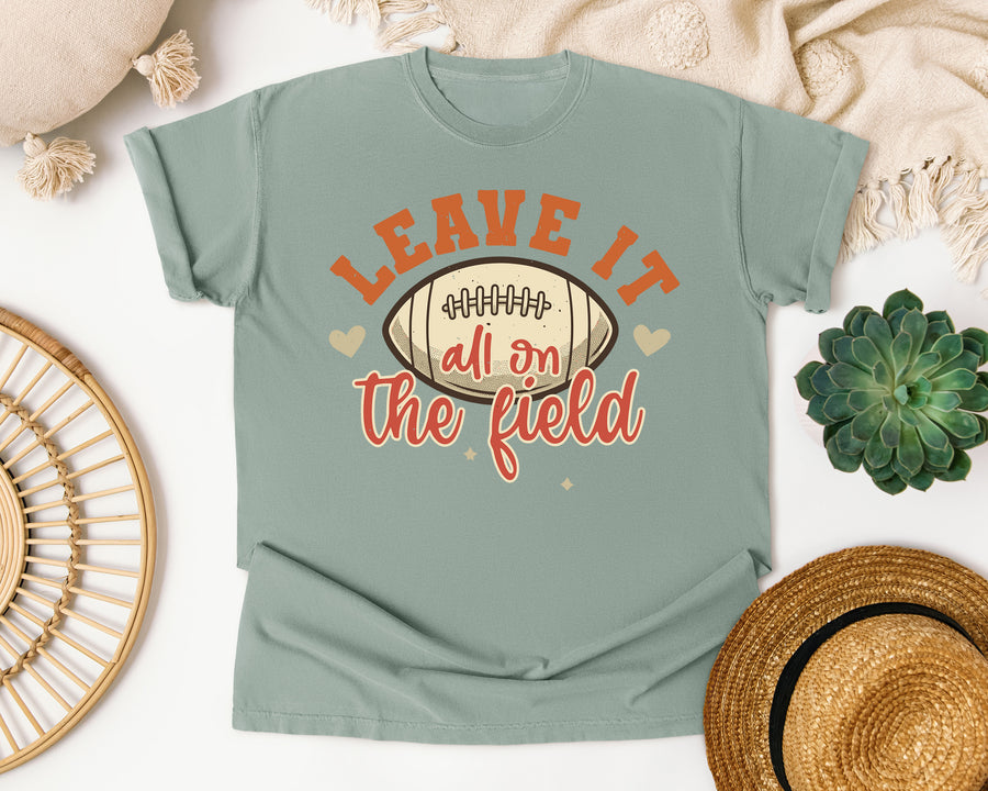 Leave It All On The Field graphic tee in Bay