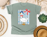 Patriotic Goose Bow graphic tee in Bay