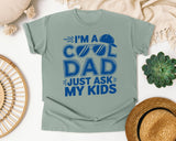I'm A Cool Dad Just Ask My Kids Navy graphic tee in Bay