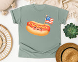 Hot Dog With Flag graphic tee in Bay